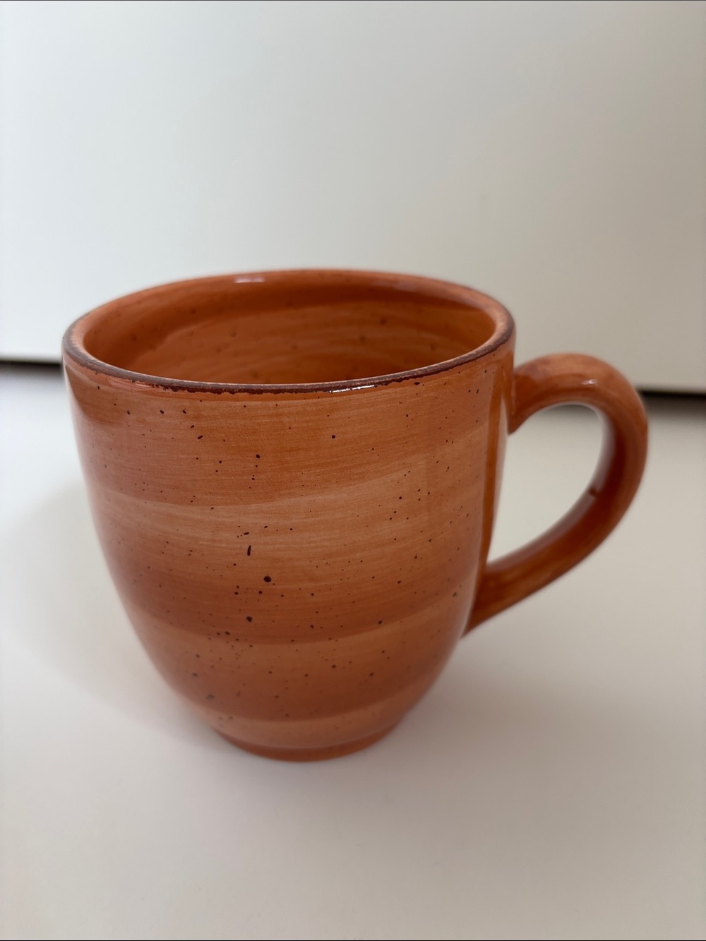 Rare Hausenware Warm Orange Twist Hand Painted 18oz Ceramic Swirl Coffee Tea Mug